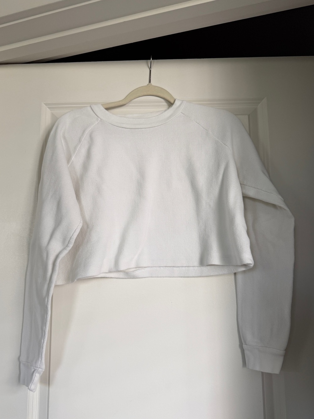 John Galt Waffle Knit Long Sleeve Crop Top
